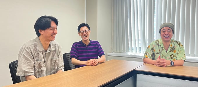 中野文也（トワイライト渚）、カミノシュウヘイ（トワイライト渚）、有野晋哉（よゐこ）